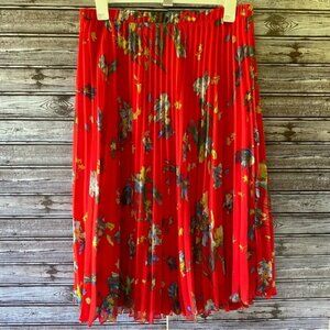 Vince Camuto Women's Floral Pleated Midi Skirt Size L‎